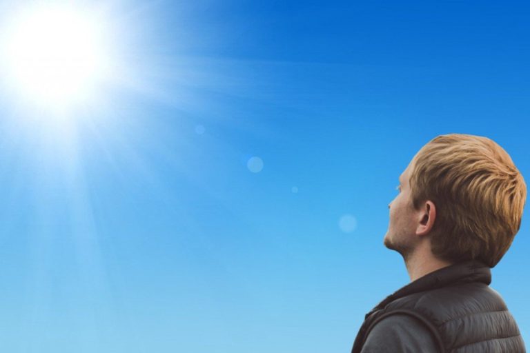 Man-looking-at-sky